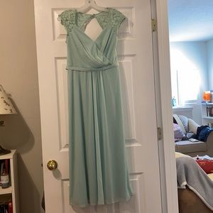 Mint Green Backless Bridesmaid Dress